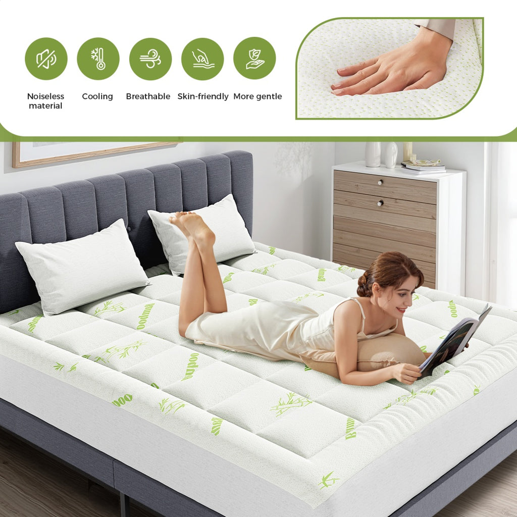 LunaSlumber Bamboo Fiber Viscose Mattress Pad